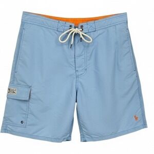 Polo Ralph‎ Lauren Men's Swim Trunks Shorts Light Blue Size M Cargo Pocket NOTES